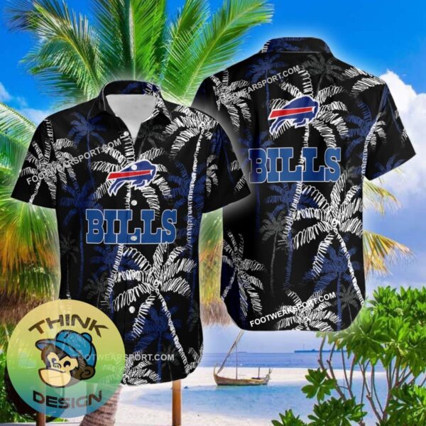 Buffalo Bills Hawaiian Shirt Coconut Tree Vintage AOP Special Gifts - NFL Buffalo Bills 3D Hawaiian Shirt Coconut Tree_2