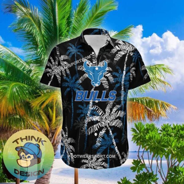 Buffalo Bulls Hawaiian Shirt Coconut Tree Vintage AOP Special Gifts - NCAA Buffalo Bulls 3D Hawaiian Shirt Coconut Tree_1