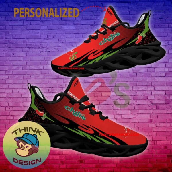 Chili's Max Soul Shoes Pattern New Chunky Sneaker Motif Custom Name - Chili's Max Soul Shoes Personlized Photo 2