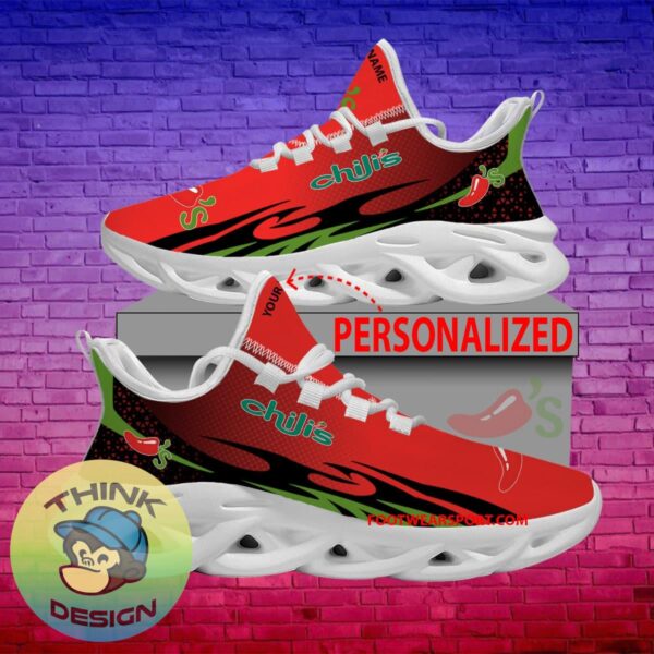 Chili's Max Soul Shoes Pattern New Chunky Sneaker Motif Custom Name - Chili's Max Soul Shoes Personlized Photo 1