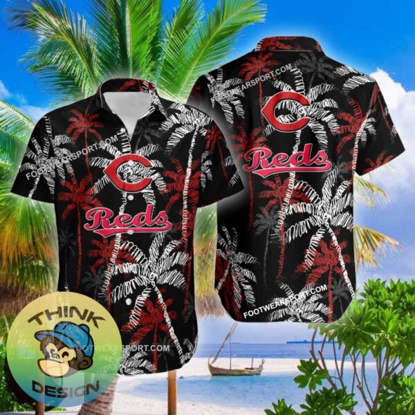 Cincinnati Reds Hawaiian Shirt Coconut Tree Vintage Gift For Summer - MLB Cincinnati Reds 3D Hawaiian Shirt Coconut Tree_2