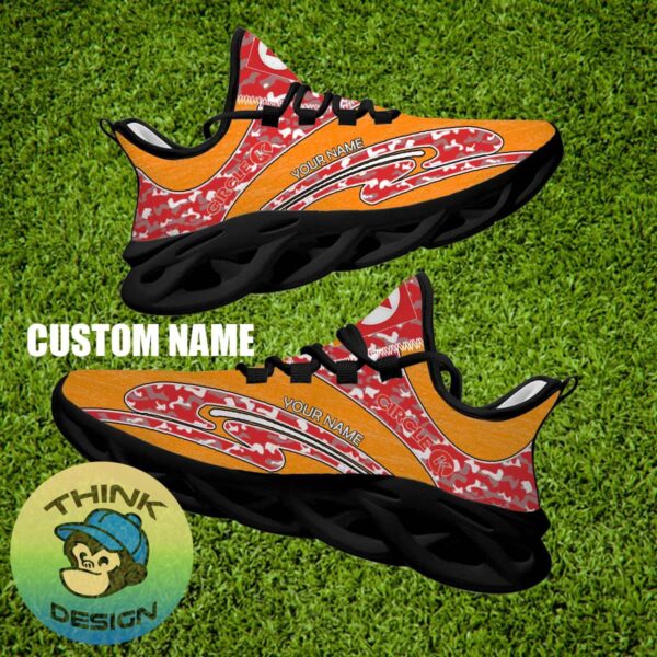 Circle K Brand New Running Sneaker Showcase Camo Max Soul Shoes Custom Name - Circle K Running Shoes Camo Design Personalized Photo 2