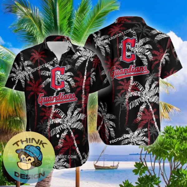 Cleveland Guardians 3D Hawaiian Shirt Coconut Tree Vintage For Men And Women - MLB Cleveland Guardians 3D Hawaiian Shirt Coconut Tree_2