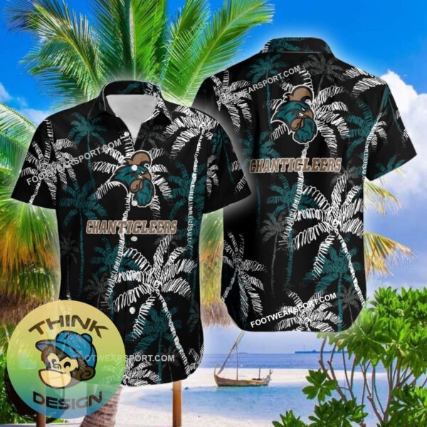 Coastal Carolina Chanticleers Hawaiian Shirt Coconut Tree Vintage For Beach - NCAA Coastal Carolina Chanticleers 3D Hawaiian Shirt Coconut Tree_2