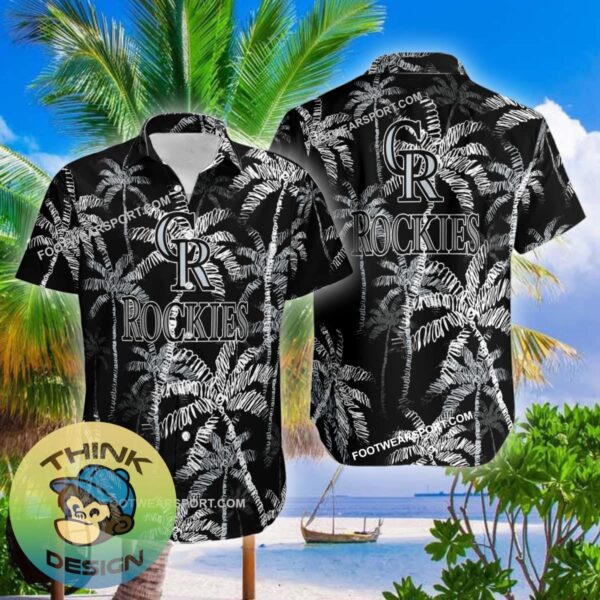 Colorado Rockies Aloha Hawaiian Shirt Coconut Tree Vintage Gift For Fans - MLB Colorado Rockies 3D Hawaiian Shirt Coconut Tree_2