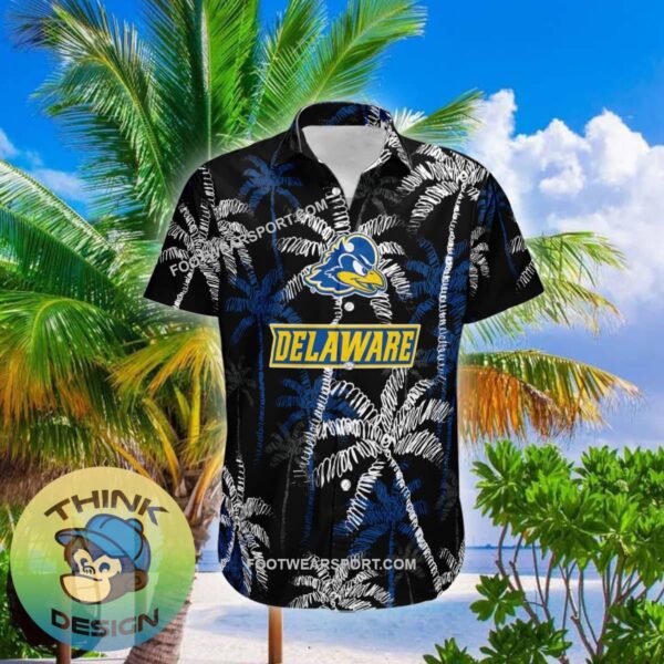 Delaware Blue Hens Hawaiian Shirt Coconut Tree Vintage AOP Special Gifts - NCAA2 Delaware Blue Hens 3D Hawaiian Shirt Coconut Tree_1