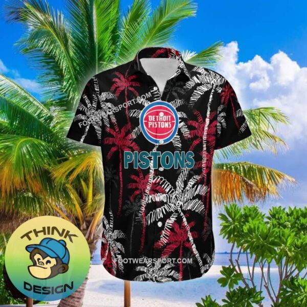 Detroit Pistons Hawaiian Shirt Coconut Tree Vintage Gift For Summer - NBA Detroit Pistons 3D Hawaiian Shirt Coconut Tree_1