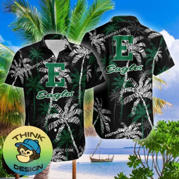 Eastern Michigan Eagles Aloha Hawaiian Shirt Coconut Tree Vintage Gift For Fans - NCAA Eastern Michigan Eagles 3D Hawaiian Shirt Coconut Tree_2