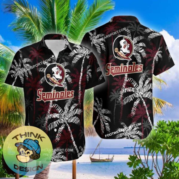 Florida State Seminoles Hawaiian Shirt Coconut Tree Vintage All Over Print Gift Summer - NCAA Florida State Seminoles 3D Hawaiian Shirt Coconut Tree_2