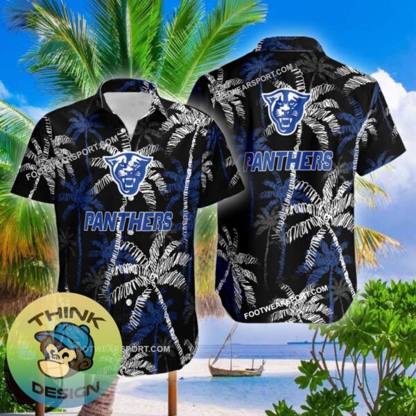 Georgia State Panthers Aloha Hawaiian Shirt Coconut Tree Vintage Gift For Fans - NCAA Georgia State Panthers 3D Hawaiian Shirt Coconut Tree_2