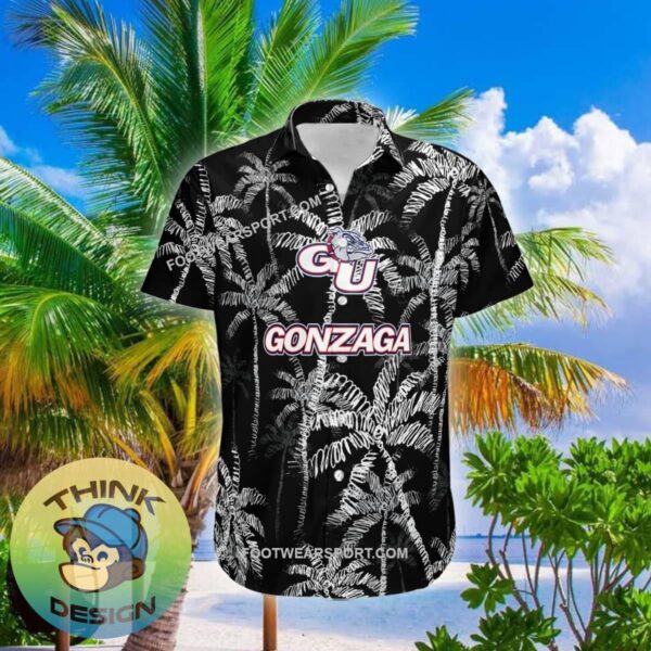 Gonzaga Bulldogs AOP Hawaiian Shirt Coconut Tree Vintage Gift For Fans - NCAA2 Gonzaga Bulldogs 3D Hawaiian Shirt Coconut Tree_1