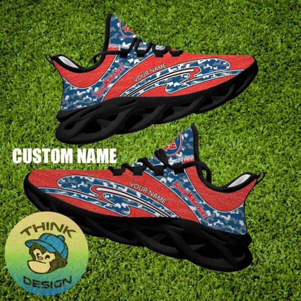 Jersey Mike's Subs Brand New Running Sneaker Visual Camo Max Soul Shoes Custom Name - Jersey Mike's Subs Running Shoes Camo Design Personalized Photo 2