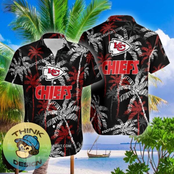 Kansas City Chiefs 3D Hawaiian Shirt Coconut Tree Vintage For Men And Women - NFL Kansas City Chiefs 3D Hawaiian Shirt Coconut Tree_2