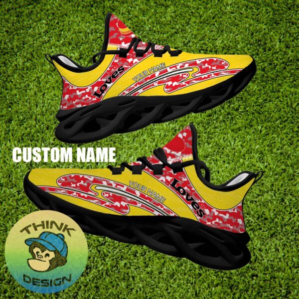 Love's Brand New Running Sneaker Aspire Camo Max Soul Shoes Custom Name - Love's Running Shoes Camo Design Personalized Photo 2