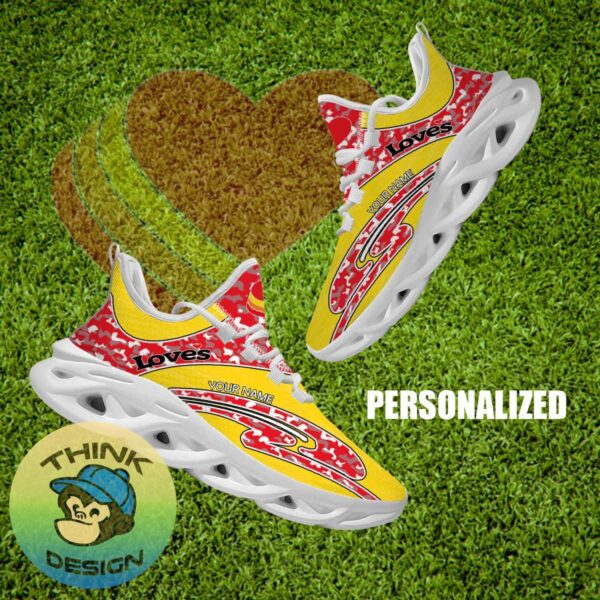 Love's Brand New Running Sneaker Aspire Camo Max Soul Shoes Custom Name - Love's Running Shoes Camo Design Personalized Photo 1