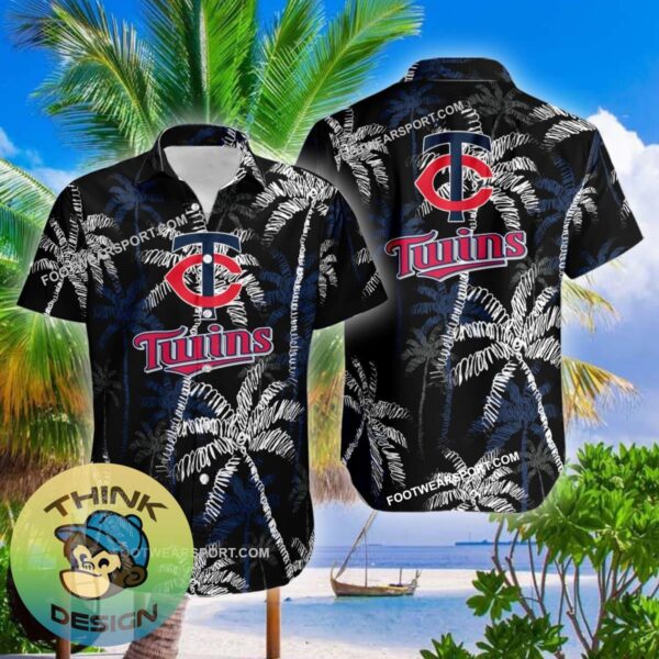 Minnesota Twins Aloha Hawaiian Shirt Coconut Tree Vintage Gift For Fans - MLB Minnesota Twins 3D Hawaiian Shirt Coconut Tree_2