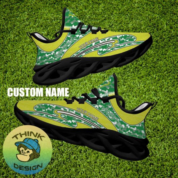 Monster Energy Brand New Chunky Sneaker Pop Camo Max Soul Shoes Custom Name - Monster Energy Running Shoes Camo Design Personalized Photo 2