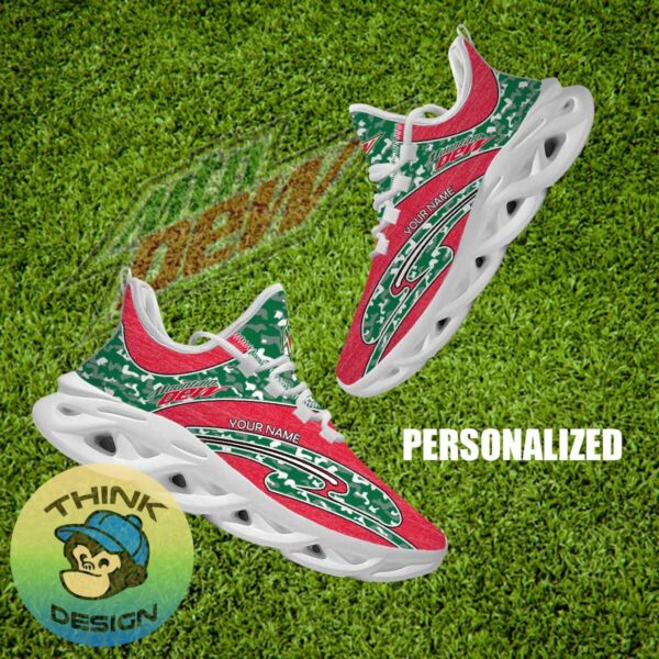 Mountain Dew Brand New Sport Sneaker Inspiration Camo Max Soul Shoes Custom Name - Mountain Dew Running Shoes Camo Design Personalized Photo 1