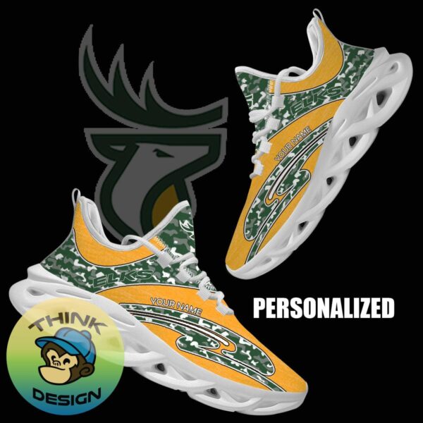 Personalized Camo Design CFL Edmonton Elks Max Soul Shoes Runners Chunky Sneaker - CFL Edmonton Elks Chunky Sneakers Camo Personalized Style 1