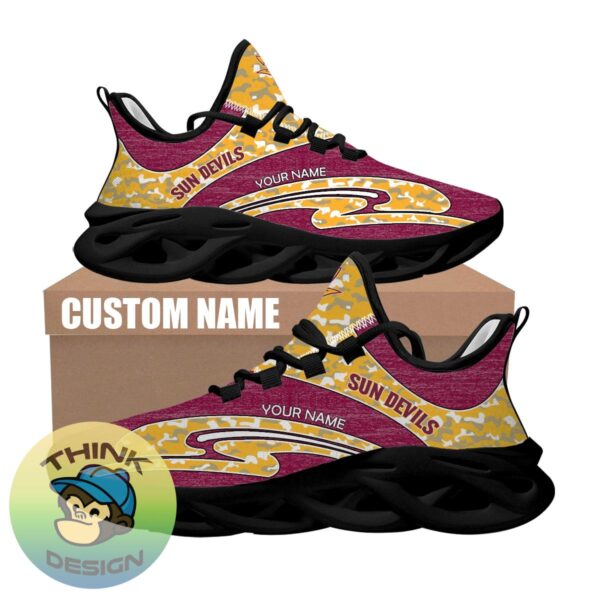 Personalized Camo Design NCAA Arizona State Sun Devils Max Soul Shoes Athletic Running Sneaker - NCAA Arizona State Sun Devils Chunky Sneakers Camo Personalized Style 2