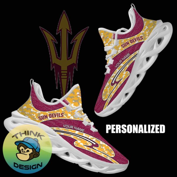 Personalized Camo Design NCAA Arizona State Sun Devils Max Soul Shoes Athletic Running Sneaker - NCAA Arizona State Sun Devils Chunky Sneakers Camo Personalized Style 1