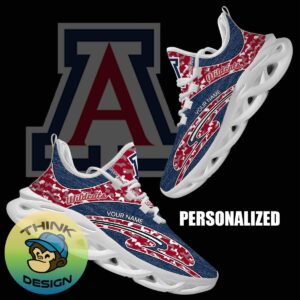 Personalized Camo Design NCAA Arizona Wildcats Max Soul Shoes Runners Sport Sneaker - NCAA Arizona Wildcats Chunky Sneakers Camo Personalized Style 1