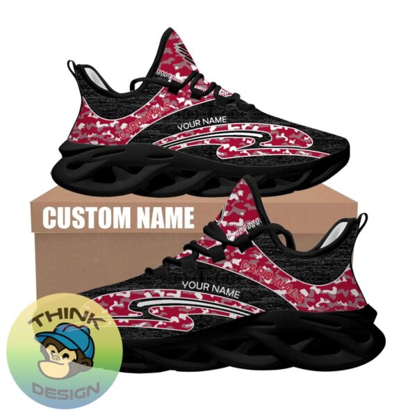 Personalized Camo Design NCAA Ball State Cardinals Max Soul Shoes Comfort Running Sneaker - NCAA Ball State Cardinals Chunky Sneakers Camo Personalized Style 2