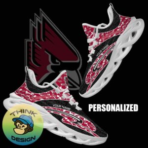 Personalized Camo Design NCAA Ball State Cardinals Max Soul Shoes Comfort Running Sneaker - NCAA Ball State Cardinals Chunky Sneakers Camo Personalized Style 1