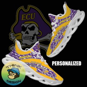 Personalized Camo Design NCAA East Carolina Pirates Max Soul Shoes Mark Chunky Sneaker - NCAA East Carolina Pirates Chunky Sneakers Camo Personalized Style 1