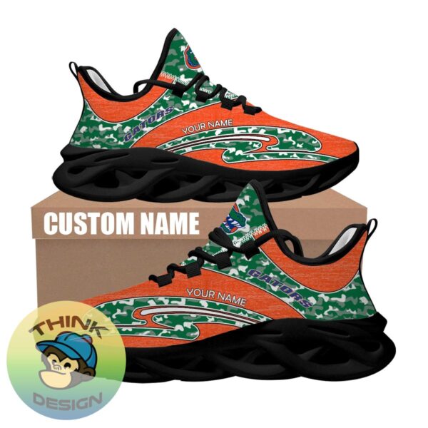 Personalized Camo Design NCAA Florida Gators Max Soul Shoes Monogram Running Sneaker - NCAA Florida Gators Chunky Sneakers Camo Personalized Style 2