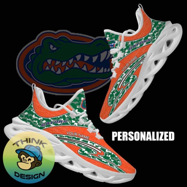 Personalized Camo Design NCAA Florida Gators Max Soul Shoes Monogram Running Sneaker - NCAA Florida Gators Chunky Sneakers Camo Personalized Style 1