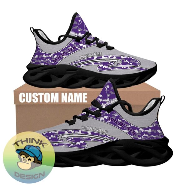 Personalized Camo Design NCAA Kansas State Wildcats Max Soul Shoes Trendsetter Running Sneaker - NCAA Kansas State Wildcats Chunky Sneakers Camo Personalized Style 2