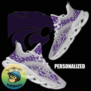 Personalized Camo Design NCAA Kansas State Wildcats Max Soul Shoes Trendsetter Running Sneaker - NCAA Kansas State Wildcats Chunky Sneakers Camo Personalized Style 1