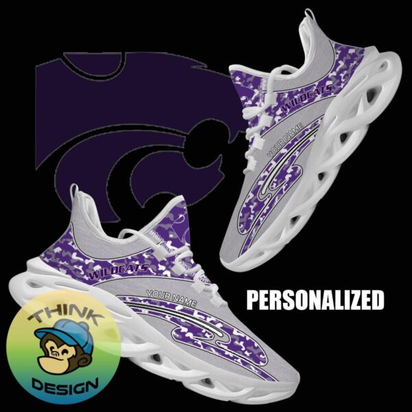 Personalized Camo Design NCAA Kansas State Wildcats Max Soul Shoes Trendsetter Running Sneaker - NCAA Kansas State Wildcats Chunky Sneakers Camo Personalized Style 1