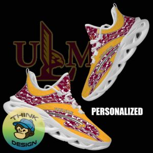 Personalized Camo Design NCAA Louisiana Monroe Warhawks Max Soul Shoes Effortless Sport Sneaker - NCAA Louisiana Monroe Warhawks Chunky Sneakers Camo Personalized Style 1