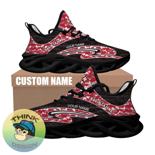 Personalized Camo Design NCAA Louisiana Ragin Cajuns Max Soul Shoes Elevate Chunky Sneaker - NCAA Louisiana Ragin Cajuns Chunky Sneakers Camo Personalized Style 2