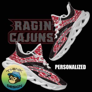 Personalized Camo Design NCAA Louisiana Ragin Cajuns Max Soul Shoes Elevate Chunky Sneaker - NCAA Louisiana Ragin Cajuns Chunky Sneakers Camo Personalized Style 1