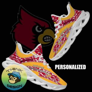 Personalized Camo Design NCAA Louisville Cardinals Max Soul Shoes Accentuate Sport Sneaker - NCAA Louisville Cardinals Chunky Sneakers Camo Personalized Style 1