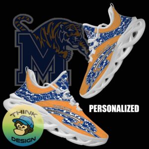 Personalized Camo Design NCAA Memphis Tigers Max Soul Shoes Empower Running Sneaker - NCAA Memphis Tigers Chunky Sneakers Camo Personalized Style 1