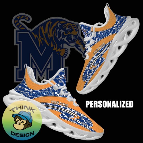 Personalized Camo Design NCAA Memphis Tigers Max Soul Shoes Empower Running Sneaker - NCAA Memphis Tigers Chunky Sneakers Camo Personalized Style 1