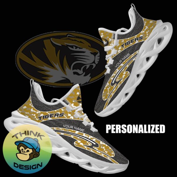 Personalized Camo Design NCAA Missouri Tigers Max Soul Shoes Pop Chunky Sneaker - NCAA Missouri Tigers Chunky Sneakers Camo Personalized Style 1