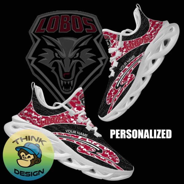 Personalized Camo Design NCAA New Mexico Lobos Max Soul Shoes Identity Sport Sneaker - NCAA New Mexico Lobos Chunky Sneakers Camo Personalized Style 1