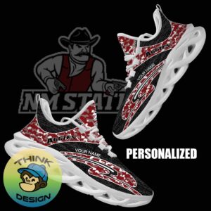 Personalized Camo Design NCAA New Mexico State Aggies Max Soul Shoes Culture Chunky Sneaker - NCAA New Mexico State Aggies Chunky Sneakers Camo Personalized Style 1