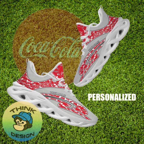 Coca Cola Brand New Sport Sneaker Explore Camo Max Soul Shoes Custom Name - Coca Cola Running Shoes Camo Design Personalized Photo 1