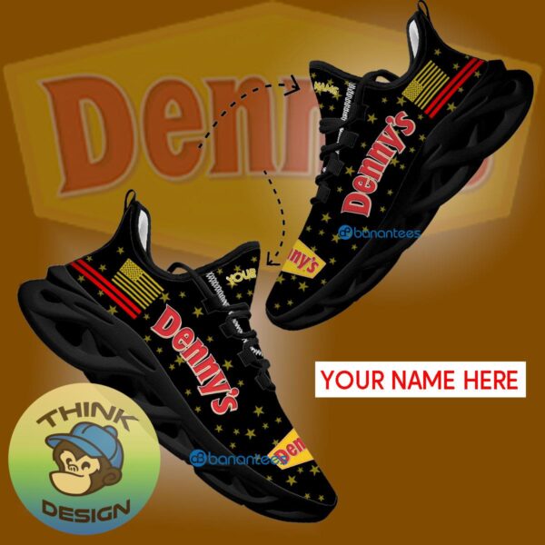 Denny's Sport Sneaker Culture Custom Name Gift Max Soul Shoes USA Flag Star New For Fans - Denny's Running Shoes New Trending Personalized Photo 1