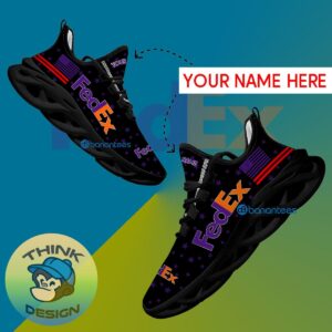 Fedex Running Sneaker Casual Custom Name Gift Max Soul Shoes USA Flag Star New For Fans - Fedex Running Shoes New Trending Personalized Photo 1