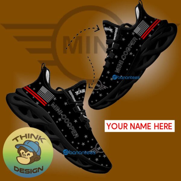 Mini Cooper Car Racing Running Sneaker Branding Custom Name Gift Max Soul Shoes USA Flag Star New For Fans - Mini Cooper Car Racing Running Shoes New Trending Personalized Photo 1