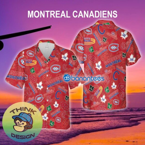 Montreal Canadiens Hawaiian Shirt Pattern Logo All Over Print Gift Summer - Montreal Canadiens Hawaiian Shirt Pattern Logo All Over Print Gift Summer