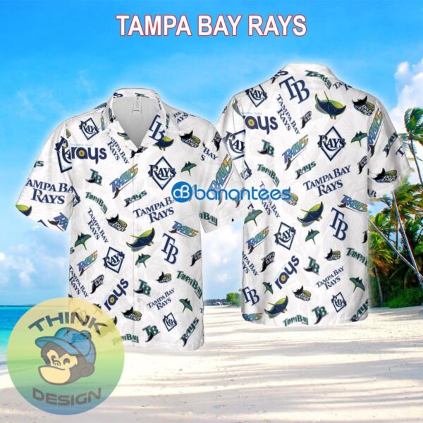 Tampa Bay Rays AOP 3D Hawaiian Shirt White Pattern Logo New Gift For Fans - Tampa Bay Rays AOP 3D Hawaiian Shirt White Pattern Logo New Gift For Fans