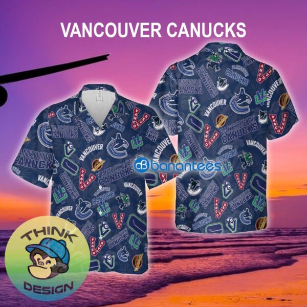 Vancouver Canucks AOP Hawaiian Shirt Pattern Logo For Men And Women - Vancouver Canucks AOP Hawaiian Shirt Pattern Logo For Men And Women
